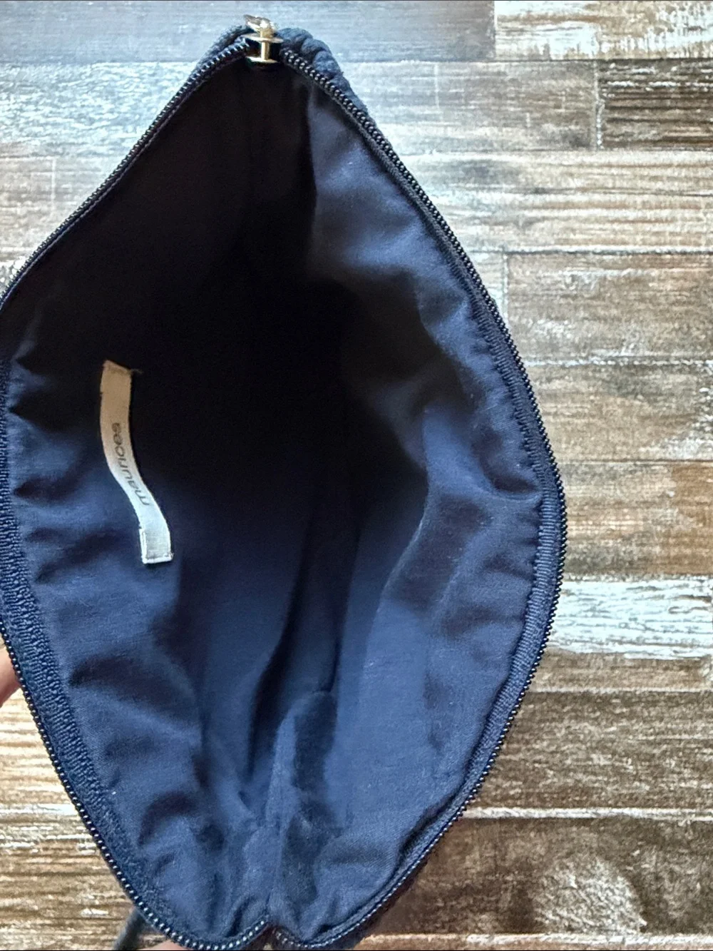 Maurices Navy Macramé Wristlet Clutch